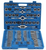 Kit de réparation de filetages métriques robuste de 110 pièces, jeu de tarauds et filières en acier allié, outils à main pour la vente en gros