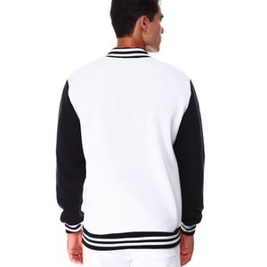 Chaqueta universitaria de béisbol de invierno de lana de estilo fresco personalizado para hombre, chaqueta universitaria con cuello levantado y manga de cuero con logotipo frontal - Product Image 4