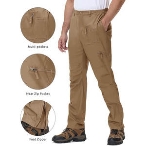 Pantalon de travail cargo 100% coton, respirant, coupe-vent, taille élastique, style décontracté, multi-poches, léger, polyester - Product Image 4