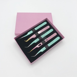 Caja de tarjetas personalizada, pinzas de acero inoxidable sostenibles, Punta puntiaguda, pinzas de Punta dorada, múltiples opciones de recubrimiento en polvo - Product Image 2