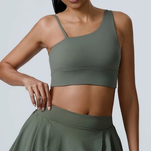 สปอร์ตบรากันเหงื่อของผู้หญิงยกทรงออกกำลังกายแบบพาดไหล่ระบายอากาศได้ดีบราโยคะแบบเรียบง่ายสำหรับออกกำลังกายในยิมเสื้อกันกระแทก - Product Image 2