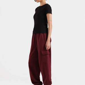 Pantalones de pierna ancha de cintura alta a la moda para mujer, pantalones largos holgados sólidos de oficina informales elegantes, pantalones de chándal para mujer de primavera y otoño - Product Image 3