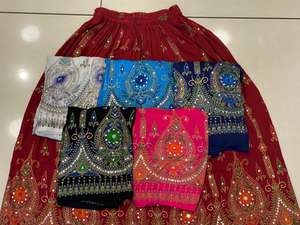 กระโปรงยาวสไตล์ยิปซีปักเลื่อมสไตล์อินเดียสำหรับผู้หญิงกระโปรงยาวหลากสีสไตล์ฮิปปี้แถบเอวยางยืดกระโปรงฉัตรสำหรับชายหาด - Product Image 5