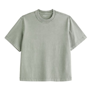 เสื้อยืดขายส่ง เนื้อผ้าหนา แขนสั้น ทรงหลวม ทรงบ็อกซี่ ผ้าฝ้าย 100% สีพื้น ไม่มีลาย ไหล่ตก - Product Image 3