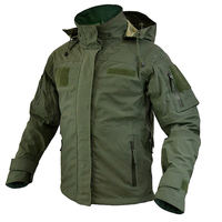 Veste de safari en coton imperméable à capuche tactique d'extérieur pour homme, fermeture éclair, séchage rapide, randonnée, camping, hiver, polaire