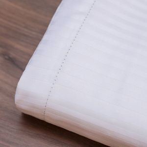 Ensemble de drap de lit tissé moderne à rayures en satin T-250 personnalisé drap de lit plat hautement respirant pour rayure exclusive Queen Size - Product Image 4