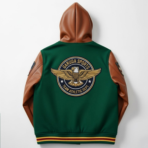 Veste de baseball à capuche de style streetwear pour hommes, nouvelle arrivée hiver 2025, veste de baseball à capuche pour hommes - Product Image 2
