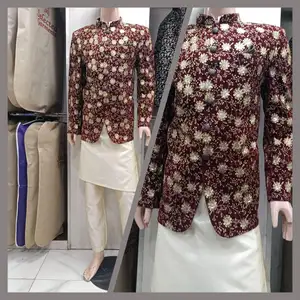 Pyjama Kurta de styliste moderne pour hommes indiens, manteau Shewani disponible avec des coutures, à porter pour toutes les occasions