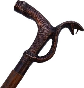 Bastón de madera 100% con mango de latón decorativo, bastón de madera marrón de diseñador, uso diario para hombres y mujeres mayores de 36" - Product Image 6