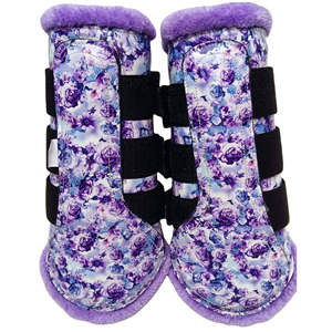 Botas de cepillado de neopreno para caballos, prevención de lesiones de seguridad en las piernas, envolturas para caballos con piel, equipo veterinario equino para equitación ecuestre - Product Image 4