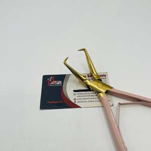 Pince d'installation d'extensions de cheveux en microbilles dorées nues, 7 pouces, acier inoxydable de qualité chirurgicale, instrument de beauté professionnel - Product Image 4