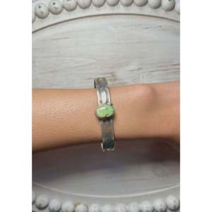 Navajo Handmade Sonoran Gold Turquoise & Sterling <b>Silver</b> Fashion <b>Cuff</b> <b>Bracelet</b> - Product Image 4