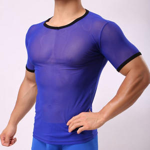 T-shirt à manches courtes en maille pour homme, tissu doux et respirant, vêtements de sport décontractés, t-shirt de performance en maille pour homme - Product Image 6