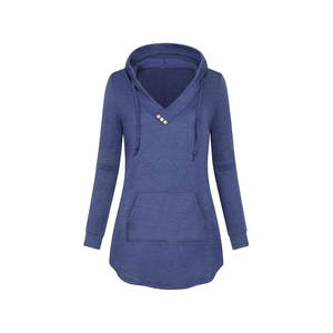 เสื้อมีฮู้ดแฟชั่นผ้าฝ้ายแขนยาวผู้หญิงแบบสั้น - Product Image 3