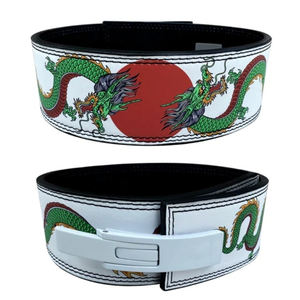 Cinturón de levantamiento de pesas de cuero de vaca Unisex de alta calidad patrón de leopardo equipo de gimnasio transpirable fabricación al por mayor - Product Image 3