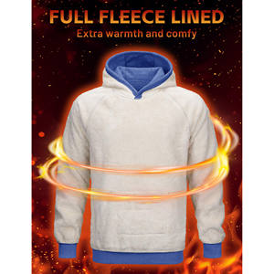 TOP Qualité Polyester et Coton Polaire Couleur Unie Hommes Hoodies Pull À Capuche Chaud Confortable Respirant Hoodies Pour Hommes - Product Image 2