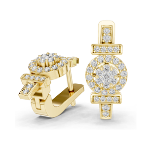 Boucles d'oreilles symboles féminins en diamant de laboratoire 0,448 CT, taille brillant rond, or 10KT, 14KT, 18KT et argent 925 avec moissanite, rose - Product Image 1