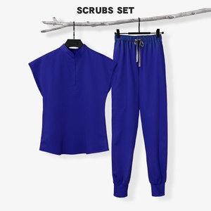 Hospital de fábrica logotipo personalizado salón de belleza con cuello en V Jogger Casual dos piezas Doctor estiramiento enfermería médico higos uniformes conjunto - Product Image 3