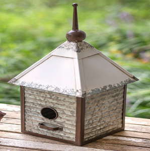 Coloridas casas de pájaros de metal rústico | Decoración de jardín al aire libre | Comederos de pájaros de Estilo Vintage hechos a mano únicos al por mayor - Product Image 3