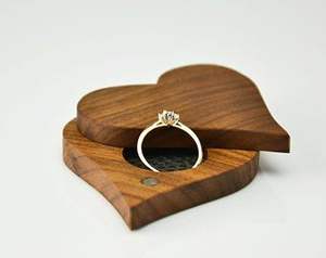 wholesale price Acacia Wood Geometric Design <b>Ring</b> Box Custom Mango Wood Engagement Holder Personalized Wooden Proposal Box - Product Image 6