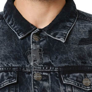 แจ็คเก็ตยีนส์ผ้าแคนวาสสำหรับผู้ชาย ดีไซน์ล่าสุด ราคาสมเหตุสมผล บริการ OEM พร้อมโลโก้ด้านหน้า - Product Image 5