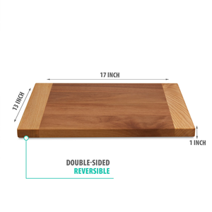 Planche à découper en bois massif de qualité supérieure, écologique, en bois naturel, pour la cuisine, la viande, les légumes, le pain - Product Image 3
