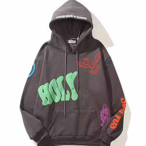 Sudadera con capucha de algodón 100% de alta calidad para hombre, jersey de peso pesado, sudaderas con capucha en blanco, sudaderas con capucha Unisex de lana con estampado personalizado - Product Image 2