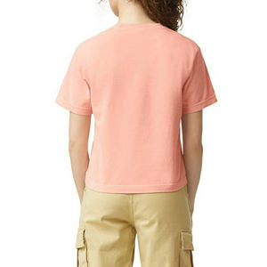 Camiseta personalizada de cuello redondo de algodón 100% para mujer, Top corto ajustado de peso pesado para invierno - Product Image 2