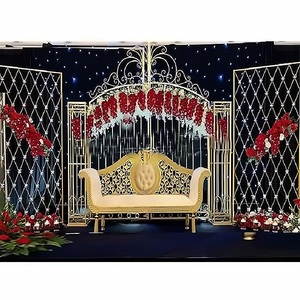 Trending Metal <b>Props</b> for Reception <b>Stage</b> Decor Gorgeous Metal Gate Frame for Wedding Metal Backdrop Gate for Walima <b>Stages</b> - Product Image 1