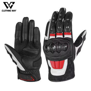 Guantes de Motociclismo Profesionales de Cuero para Hombre, Pantalla Táctil Completa, Impermeables, Transpirables, Cierre de Velcro - Product Image 4
