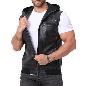 Chaleco de Cuero para Hombre, Personalizado, Resistente, Invernal, Informal, Transpirable, Cortavientos, Ecológico, de la Mejor Calidad, Gran Venta 2026 - Product Image 1