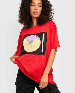 เสื้อยืดเดนิมเจอร์ซีย์ผู้หญิง หรูหรา คุณภาพสูง ดีไซน์ทันสมัย แฟชั่น ลายพิมพ์เรียบง่าย ระบายอากาศได้ดี เหมาะสำหรับฤดูร้อน สไตล์ลำลอง แบบมีรู - Product Image 2