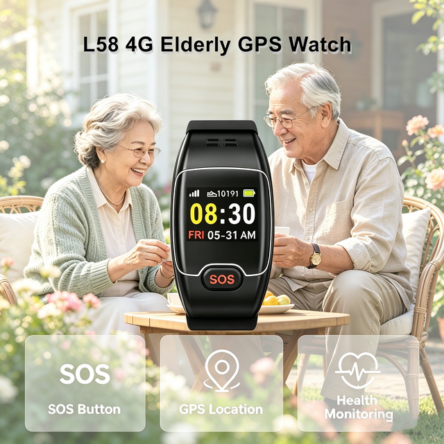 OEM/ODM 4G LTE Smart Health Care Watch with Heart Rate Monitor, SOS Button, Server Integration for Elderly Safety Tracking