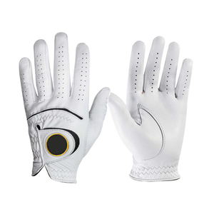 Best Selling Mudassar Sports Men Left Hand Adult Full-Finger Lightweight Non-Slip Customizable Golf <b>Gloves</b> White Genuine Leather - Product Image 1
