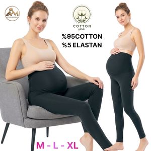 Leggings cómodos de algodón de cintura alta para embarazo, leggings de maternidad para mujeres embarazadas. - Product Image 1