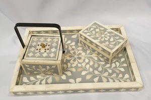 Collection de cadeaux artisanaux haut de gamme pour l'Aïd et le Ramadan, diffuseur d'ambiance Noor Al Layali, ensemble de brûleur à bakhoor en bois avec incrustation de nacre exquise - Product Image 6