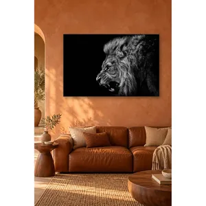 Impression sur toile du profil du lion grinçant Fida - Product Image 2