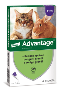 Antiparassitario Advantage per Gatti e Conigli Superiori a Peso Superiore a Kg. 4 (4 Pipette) - Product Image 1