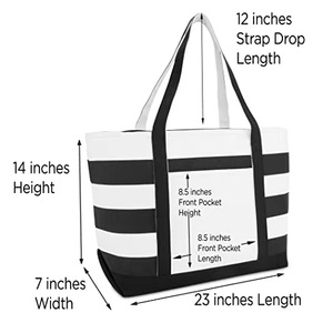 กระเป๋าผ้าแคนวาสลายโลโก้สั่งทำ สไตล์ซัมเมอร์  แบบพกพา เป็นมิตรกับสิ่งแวดล้อม สำหรับผู้หญิง ดีไซน์หรูหรา พร้อมซิป เหมาะสำหรับไปทะเลและใช้ในชีวิตประจำวัน - Product Image 2