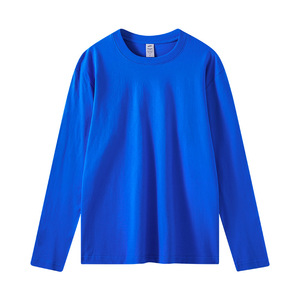 Heavy Cotton 220gsm 100% algodón suelto liso en blanco Casual logotipo personalizado impreso hombres mujeres Camiseta de manga larga para hombres - Product Image 3