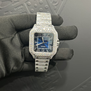 Montre Homme Tendance Personnalisée en Acier Inoxydable Givré de Qualité Supérieure, Mouvement Miyota, Cadran Eta, Fonction Jour, Verre Style Diamant de Luxe - Product Image 1