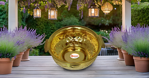 Handcrafted <b>round</b> Traditional Bowl Designer Brass Urli Floral Pot <b>Table</b> Vase for Home Decor Exquisite Brass Craftsmanship - Product Image 5