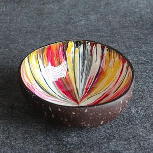 Cuencos lacados de cáscara de coco, utensilios de cocina decorativos de colores personalizados hechos a mano, estilo único Natural, precio barato - Product Image 4
