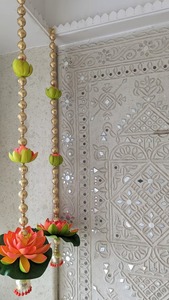 Cuentas hechas a mano colgantes de loto con Loto indio Diwali Floral decoración del hogar inauguración de la casa colgante decorativo decoración estética de la habitación - Product Image 3