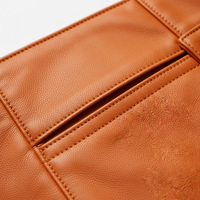 Blouson d'hiver décontracté en cuir pour homme – Doux, durable, coupe ajustée, confortable, élégant, imperméable, réversible, vêtement d'extérieur avant-gardiste