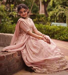 Pure Heavy Natural Crep Silk Avec Broderie Séquence Travail Enfants Lehenga Choli Fabricant De Surat Au Taux Le Plus Bas - Product Image 3