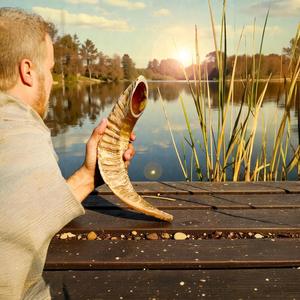 เขาแกะธรรมชาติขัดเงา ชอฟาร์ ของตกแต่งบ้านทางศาสนา เป็นมิตรกับสิ่งแวดล้อม คุณภาพสูง - Product Image 4