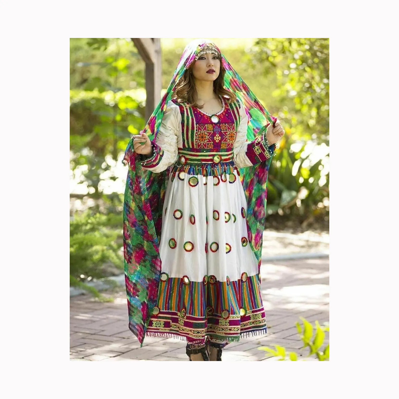 Good Looking Afghani Kuchi Dresses For Eid quality solid color Embroidery long sleeve Afghan women dress