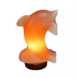 La mejor lámpara de sal Rosa hecha a mano con forma de pez para decoración de habitaciones tallada con rocas del Himalaya estilo Feng Shui-Sian Enterprises - Product Image 2