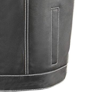 เสื้อกั๊กหนังวัวแขนกุดของผู้ชายไซส์พิเศษเสื้อกั๊กมอเตอร์ไซค์แฟชั่นมีคุณสมบัติระบายอากาศสำหรับฤดูหนาว - Product Image 6